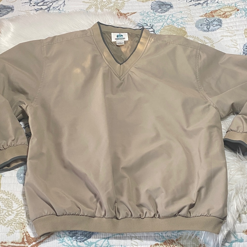 Men's Beige Bomber Golf Jacket